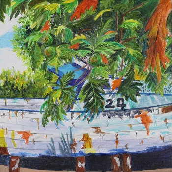 Old Boat & Breadfruit Tree
